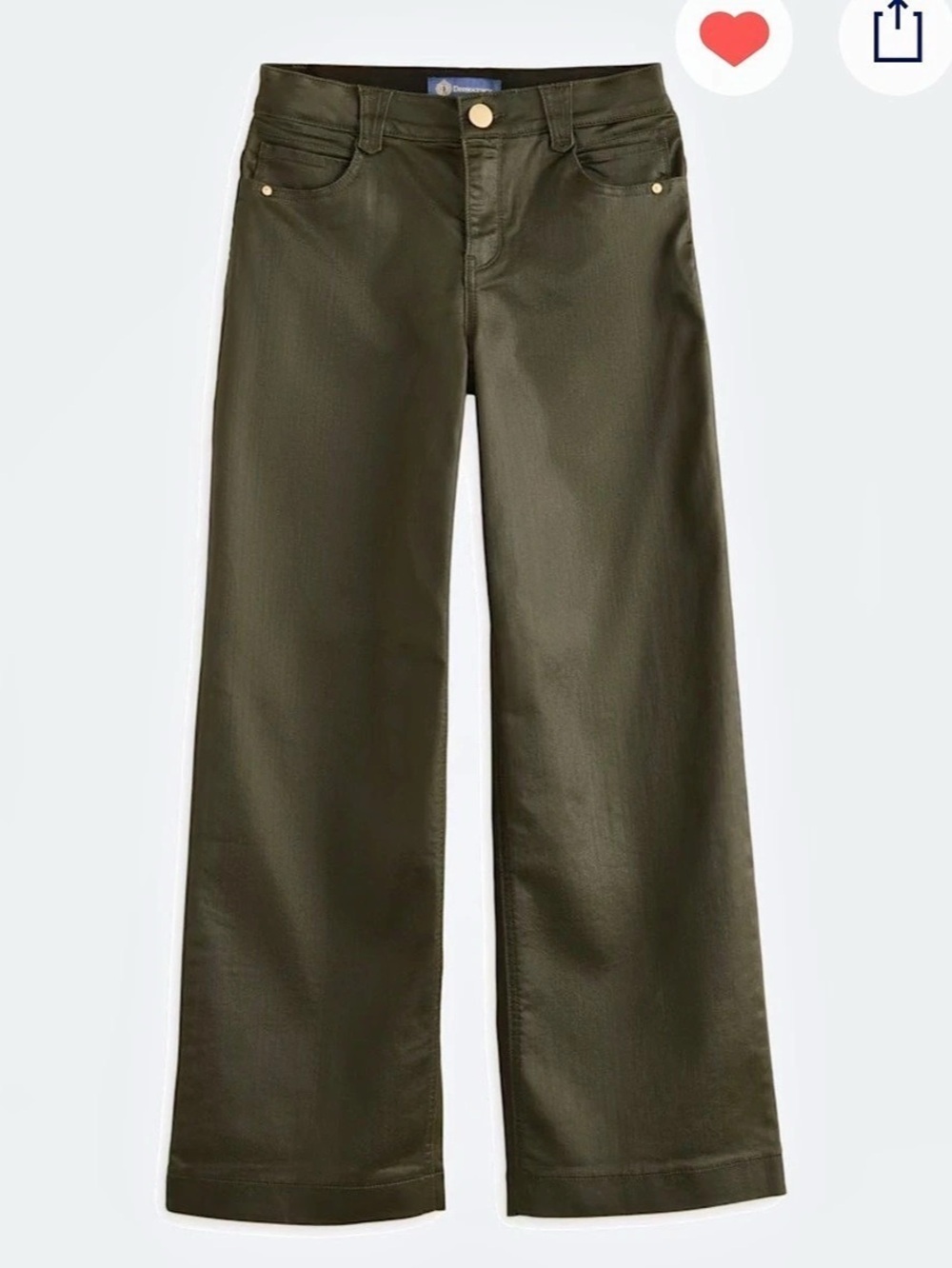 DEMOCRACY Ab Solution Wide Leg Jeans, Green, NWT size 12P
